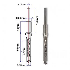 1/4" Hollow Square Japanese Mortise Chisel & Bit