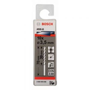 Bosch 3.5mm HSS-G Jobber Twist Drill Bit Precision Ground 10 Pack