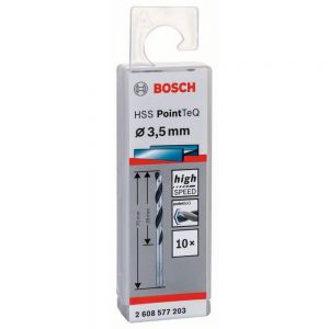 Bosch 3.5mm HSS Jobber Twist Drill Bit 10 Pack