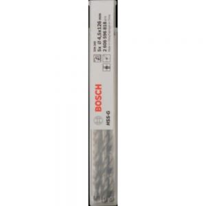 Bosch 4.5mm HSS-G Long Jobber Twist Drill Bit Precision Ground 5 Pack