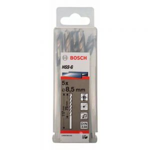 Bosch 8.5mm HSS-G Jobber Twist Drill Bit Precision Ground 5 Pack