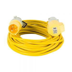 Defender E85111 110v Leads 14m Extension 1.5mm Cable 16A Yellow
