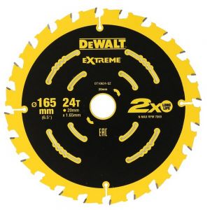 DeWalt DT10624-QZ Extreme 2nd Fix Circular Saw Blade 165mm x 20mm x 24 Teeth