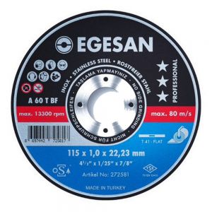 Egesan 34637001 115mm x 22.3mm x 1mm Flat Metal Cutting Disc