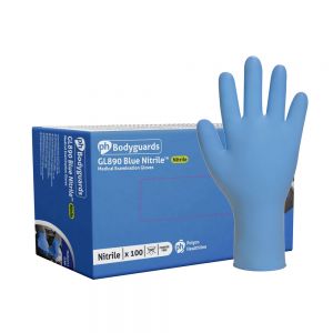 Polyco GL890 Bodyguard Blue Nitrile Powder Free Examination Gloves 100 Pack