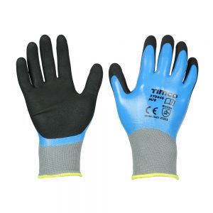 Timco 770446 Waterproof Grip Gloves Nitrile Foam Coated Polyester Medium