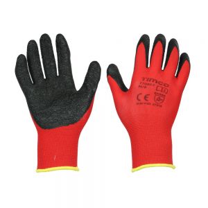 Timco 770852 Light Grip Gloves Crinkle Latex Coated Polyester Medium