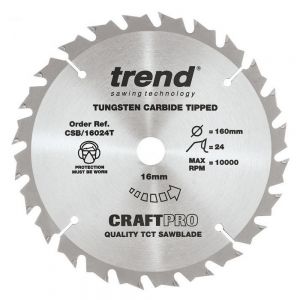 Trend CSB/16024T TCT Saw Blade 160 x 16 Thin x 24 Teeth