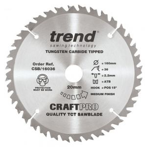 Trend CSB/16036 TCT Saw Blade 160 x 20 x 36 Teeth