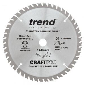 Trend CSB/16548TC TCT Saw Blade 165 x 15.88 thin x 48 Teeth 