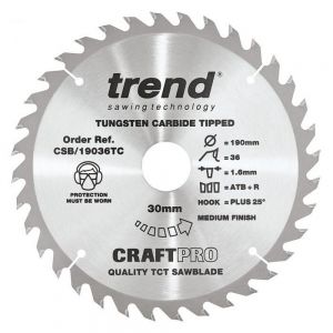 Trend CSB/19036TC TCT Saw Blade 190 x 30 x 36 Teeth