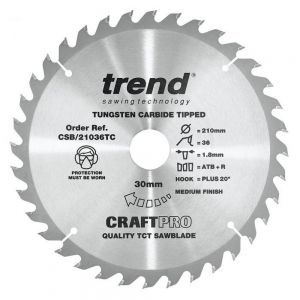 Trend CSB/21036TC TCT Saw Blade 210 x 30 x 36 Teeth