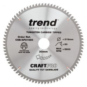 Trend CSB/AP21680 TCT Saw Blade 216 x 16 x 80 Teeth