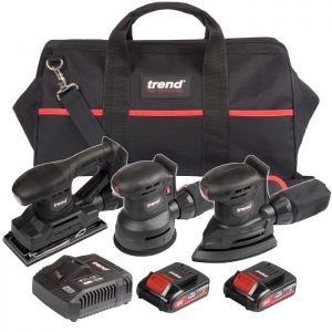 Trend DEAL/T18S/E Cordless Sander Kit with TB/TB20 20 inch Tote Bag