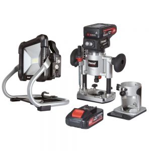 Trend T18S/R14K2 1/4" Cordless Router Kit with T18S/SLB LED Area Light