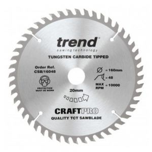 Trend CSB/16048 TCT Saw Blade 160 x 20 x 48 Teeth