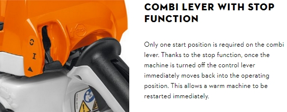 Stihl MS Feature - Combi Lever With Stop Function