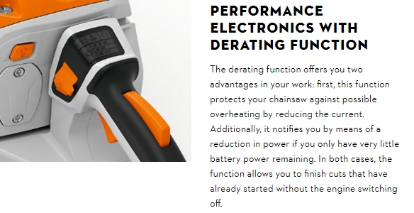Stihl MSA Feature - Performance Electronics With Derating Function