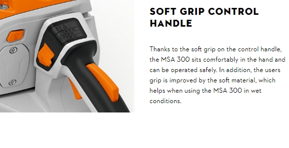Stihl MSA Feature - Soft Grip Control Handle